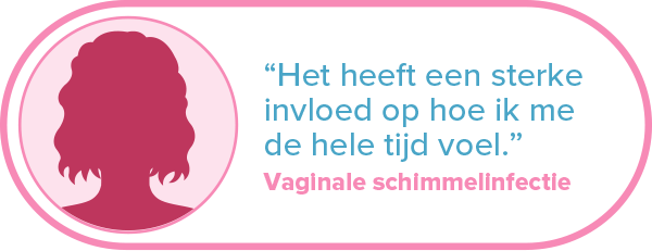 "Het heeft een sterke invloed op hoe ik me de hele tijd voel." Vaginale schimmelinfectie